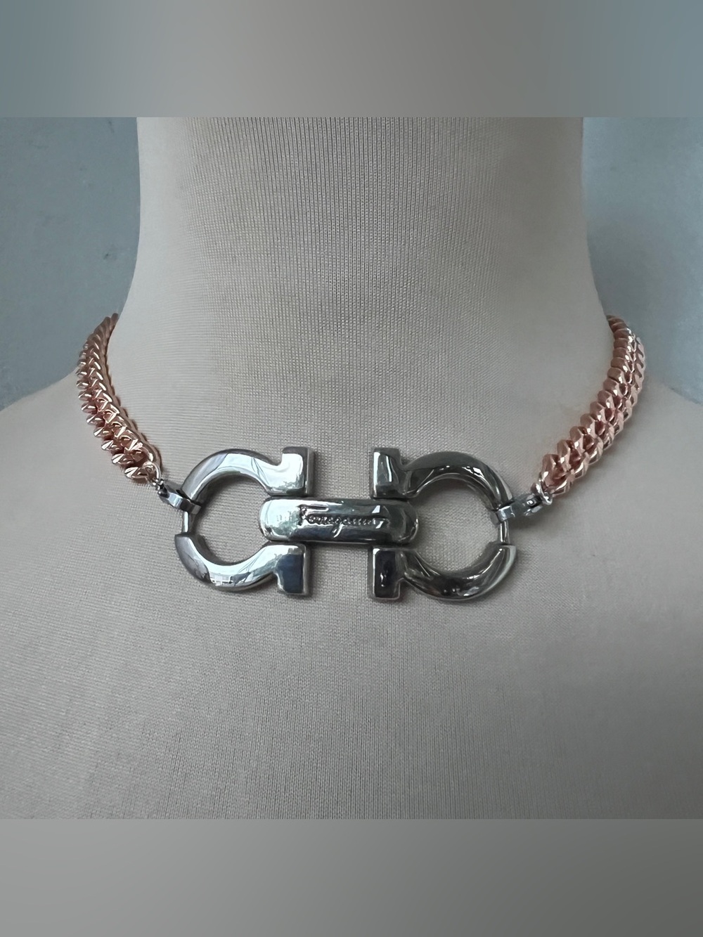 Two-tone Ferragamo x Junk You! Rescued Necklace | custom length 15” up to 20”